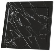 Cadita compozit pentru dus Inter Ceramic patrata 90x90 cm negru mat finisaj marmura
