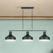 Lustra suspendata din metal design moderm Irias 3L negru/cupru
