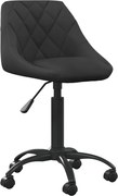 vidaXL Scaun de birou, negru, catifea