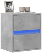 vidaXL Comodă TV de perete cu lumini LED, gri beton, 41x31x45 cm