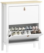 HOMCOM Pantofar cu 2 Sertare Rabatabile pentru 14 Perechi de Pantofi și Rafturi Reglabile, 80x24x95.5 cm, Alb | Aosom Romania
