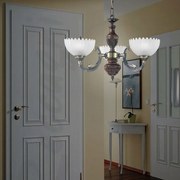 Candelabru 3 brate design italian din alama cu lemn 3610