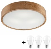 Plafonieră LED OAK 3xE27/10W/230V stejar d. 47 cm