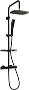 Mexen KT49 set de duș exterior cu duș de ploaie și baterie termostatică, negru/auriu - 771504993-75