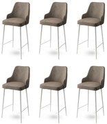 Set de scaune de bar Enox Cappuccino și Alb, 6buc., 6 buc.