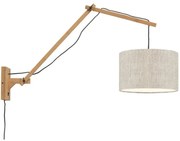 Aplica cu brat articulat din bambus si abajur din tesatura in, Andes natur/ in deschis