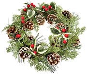 Coroniţă de Crăciun din conuri ILEX SI PĂDUCEL, 28 cm