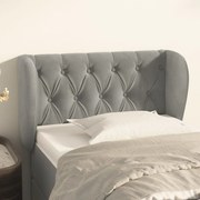 vidaXL Tăblie de pat cu aripioare gri deschis 83x23x78/88 cm catifea