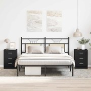 vidaXL Noptiere, 2 buc., negru, 38x35x56 cm, lemn prelucrat