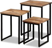 vidaXL Set măsuțe cafea suprapuse 3 piese, lemn masiv de tec reciclat