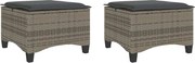 vidaXL Scaune de grădină cu perne 2 buc Gri 55x55x36 cm Poly Ratan