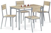 Set de masă HARVEY cu 4 scaune, 110 x 70 x 77 cm,stejar Sonoma