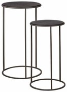 Set masute laterale Spello din lemn de tec mat gri de la 40 cm