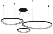 Lustra LED suspendata moderna AMANDA 42+62+82 3-STEP DIMM neagra