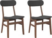 vidaXL Scaune sufragerie cu perne 2 buc. cauciuc din lemn masiv maro