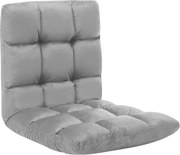 vidaXL Scaun de podea pliabil, gri deschis, microfibră