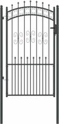vidaXL Poartă din Gard cu Vârf de Lancă Gri 103 x 175 cm Oțel