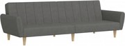 vidaXL Canapea extensibilă cu 2 locuri, gri deschis, țesătură