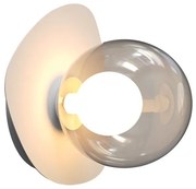 Aplica de perete G9, Sticla Gri, Baza Alba, ZB-2579