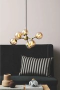 Halo Design 736560 - Candelabru suspendat pe cablu ATOM, 6xG9/28W/230V, Ø 45 cm, alamă/k. bej