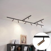 Sistem modern de iluminat pe șine cu 10 spoturi bronz închis monofazat - Slimline Uzzy