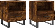 vidaXL Noptiere, 2 buc., stejar fumuriu, 40x35x47,5 cm, lemn compozit