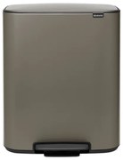 Coș Brabantia Bo Pedal 1003184, 60 L, închidere ușoară, bază antiderapantă, gri