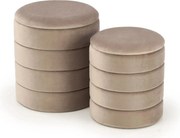 Set 2 taburete PACHO, stofa catifelata bej, cu spatiu depozitare