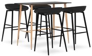 vidaXL Set mobilier de bar, 5 piese, negru