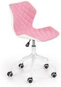 Scaun de birou copii Matrix III alb roz