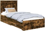 vidaXL Cadru de pat cu sertar cu headboard cu depozitare Lemn compozit