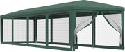 vidaXL Cort de petrecere cu 10 pereți din plasă, verde, 3x12 m, HDPE