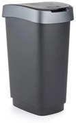 Coş de gunoi SWING TWIST, negru şi argintiu 25 l