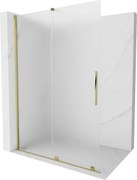 Mexen Velar panou de duș glisant Walk-in 130 x 200 cm, geam mat 8 mm, auriu - 871-130-000-33-50