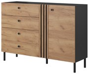 Comodă Dalde D4S (Stejar craft auriu + antracit). 1071345