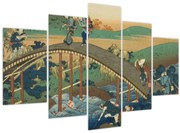 Tablou - Katsushika Hokusai, Ariwara no Narihirafrom the series One Hundred, Poems Explained by the Nurse (Hyakunin isshu uba ga etoki), reproducere (150x105 cm)