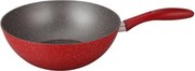 Tigaie wok Oliver Voltz OV54420A28, 28x8cm, Finisaj marmura, Inductie, Rosu