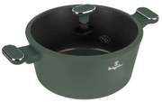 Oală cu capac 28 cm, 6.1L – Berlinger Haus Green Matte Collection BH 8202, verde, cu strat antiaderent din titan, design modern, compatibilă cu toate