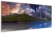 Tablou cu lac și munți (120x50 cm)