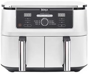 Friteuza dubla cu aer cald Ninja AF400EUWH, 2470W, 9.5 L, 6 programe, 40-240°C, Zone independente, Alb