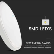 LED Plafonieră baie 24W 230V IP44 3000K pr. 29 cm alb