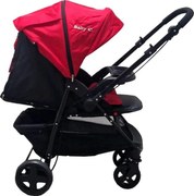 Carucior nou nascuti 2 in 1 BABY CARE™ PRO SK10, Maner reversibil, Spatar reglabil in 3 trepte, Frana picior,Pliabil , Rosu