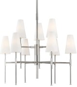 Candelabru LUX design clasic BOWERY nichel lustruit, cu 9 surse de lumina