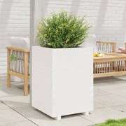 vidaXL Jardinieră de grădină, alb, 50x50x72,5 cm, lemn masiv de pin