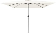 vidaXL Parasol de Grădină Nisipiu 295 x 295 x 245 cm Poliester și oțel