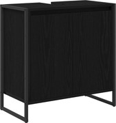 vidaXL Dulap de Baie cu ușă Stejar Negru 60 x 30 x 60 cm Lemn compozit