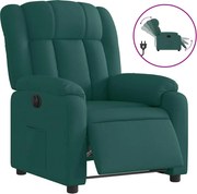 vidaXL Fotoliu rabatabil electric, verde închis, material textil