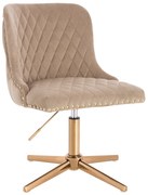 HR940CROSS Scaun Latte din Catifea cu Bază Aurie