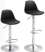 Homcom Set 2 Scaune Bar – Reglabile, Cu Spatar si Pivotante | Aosom Romania