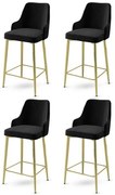 Set de scaune de bar Enox Black and Gold, 4 buc., 4 buc